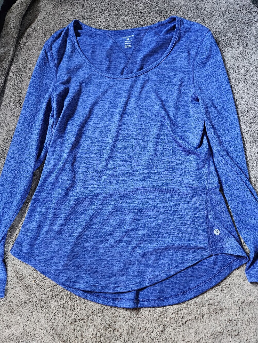 Layer 8 Blue Quick-Dry Long Sleeve Athletic Top Size Large